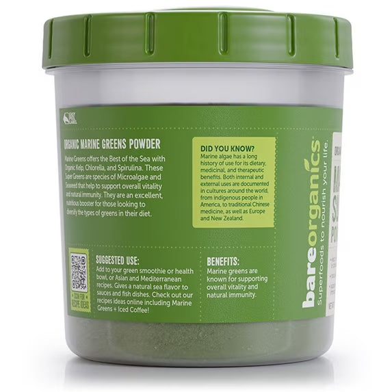 BareOrganics Organic Marine Super Greens Powder, 8 oz