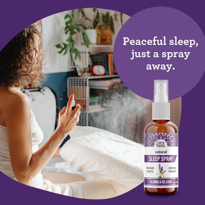 GuruNanda Natural Sleep Spray - Blend of Lavender & Chamomile Essential Oils for Restful Sleep, 1 fl oz