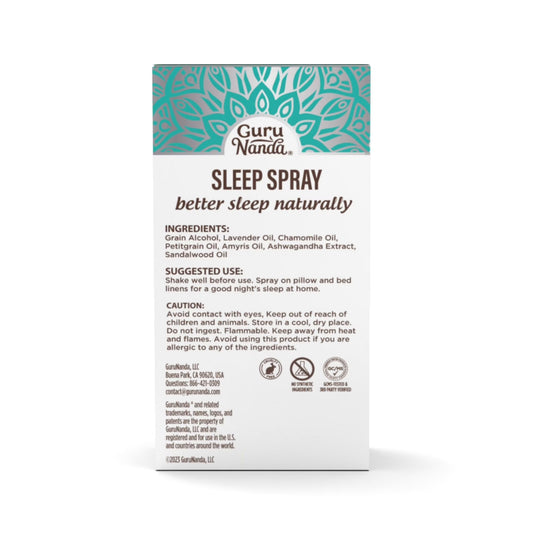 GuruNanda Natural Sleep Spray - Blend of Lavender & Chamomile Essential Oils for Restful Sleep, 1 fl oz