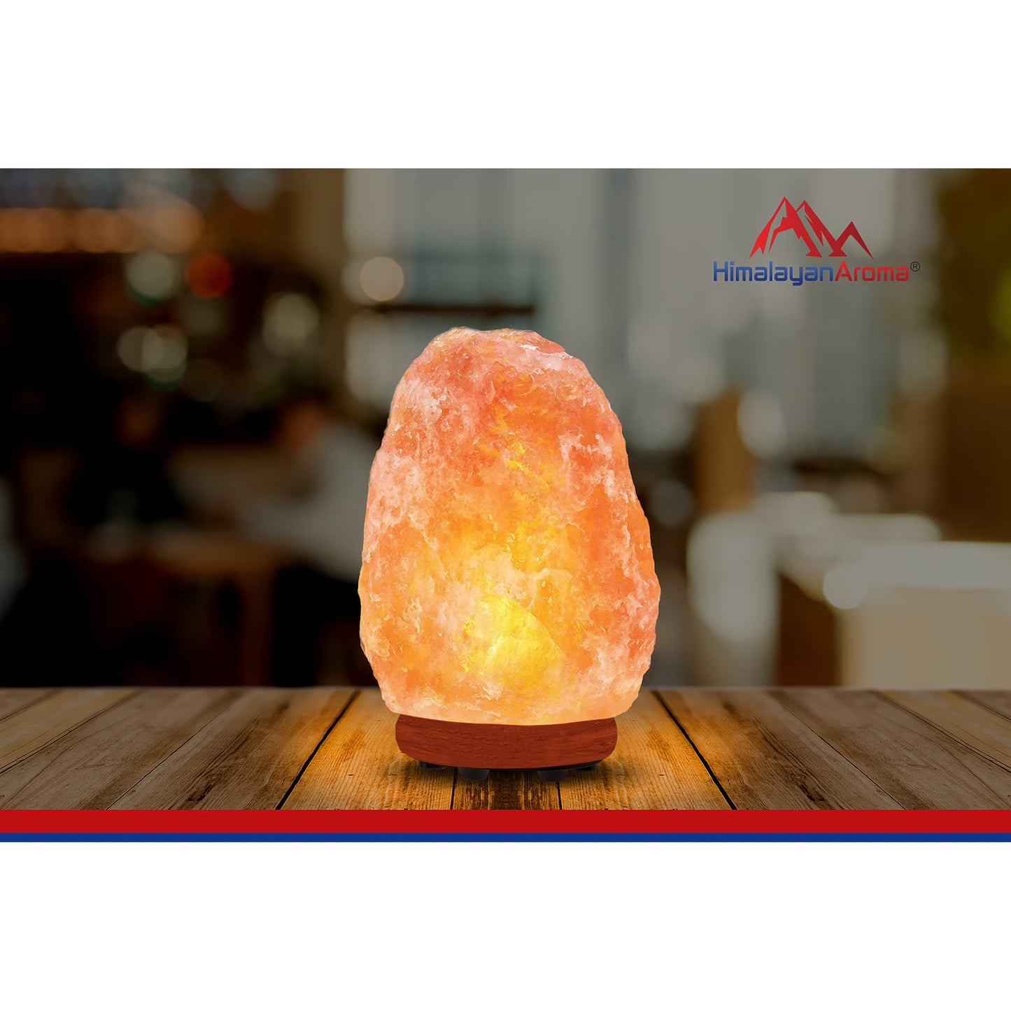 Himalayan Aroma Salt Lamp - Himalayan Salt Lamp, 6–8 lbs, 7–8 inch Height, Handmade, Dimmer Switch, Wood Base, Home Decor