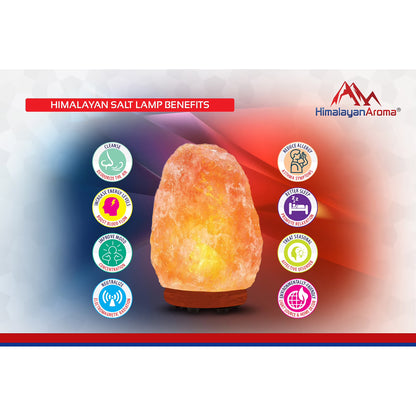 Himalayan Aroma Salt Lamp - Himalayan Salt Lamp, 6–8 lbs, 7–8 inch Height, Handmade, Dimmer Switch, Wood Base, Home Decor