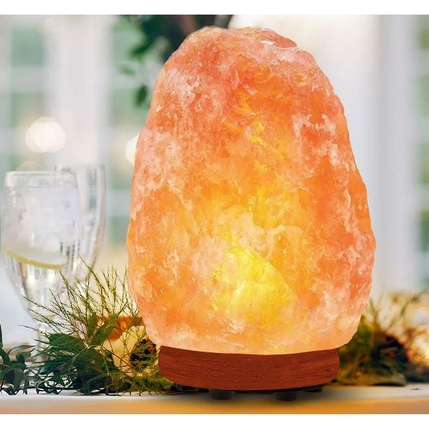 Himalayan Aroma Salt Lamp - Himalayan Salt Lamp, 6–8 lbs, 7–8 inch Height, Handmade, Dimmer Switch, Wood Base, Home Decor