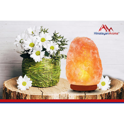 Himalayan Aroma Salt Lamp - Himalayan Salt Lamp, 6–8 lbs, 7–8 inch Height, Handmade, Dimmer Switch, Wood Base, Home Decor