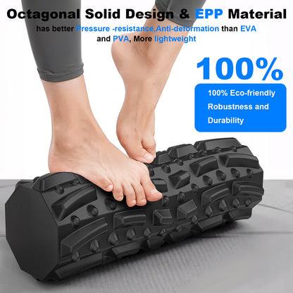 Hlthsky Foam Roller, 18x6 Inches, Octagonal Trigger Point Deep Tissue Roller
