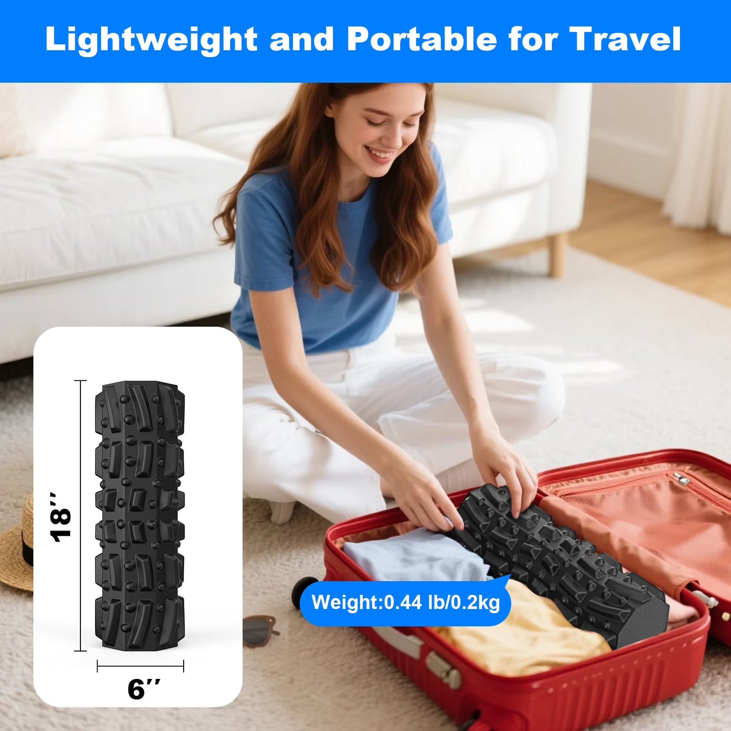 Hlthsky Foam Roller, 18x6 Inches, Octagonal Trigger Point Deep Tissue Roller