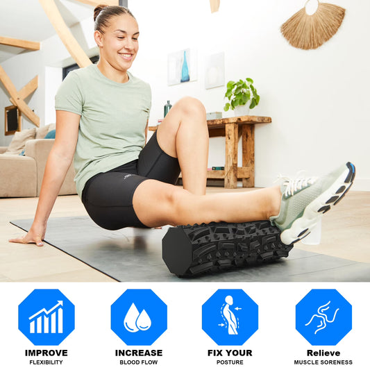 Hlthsky Foam Roller, 18x6 Inches, Octagonal Trigger Point Deep Tissue Roller